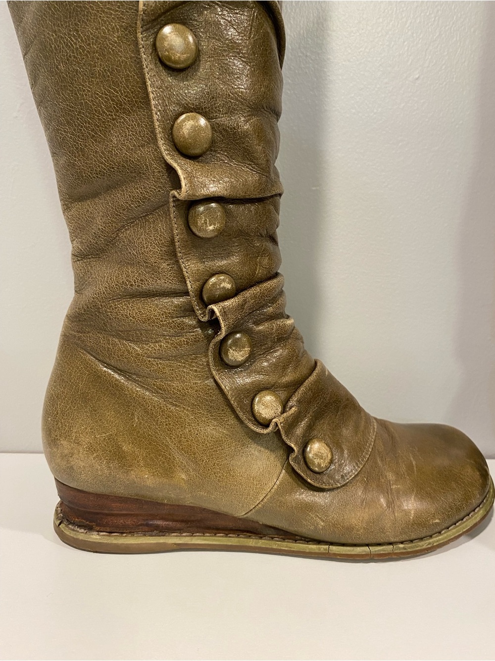 Rare Olive Miz Mooz “Bloom” Tall Leather Button Boots - Picture 8 of 15